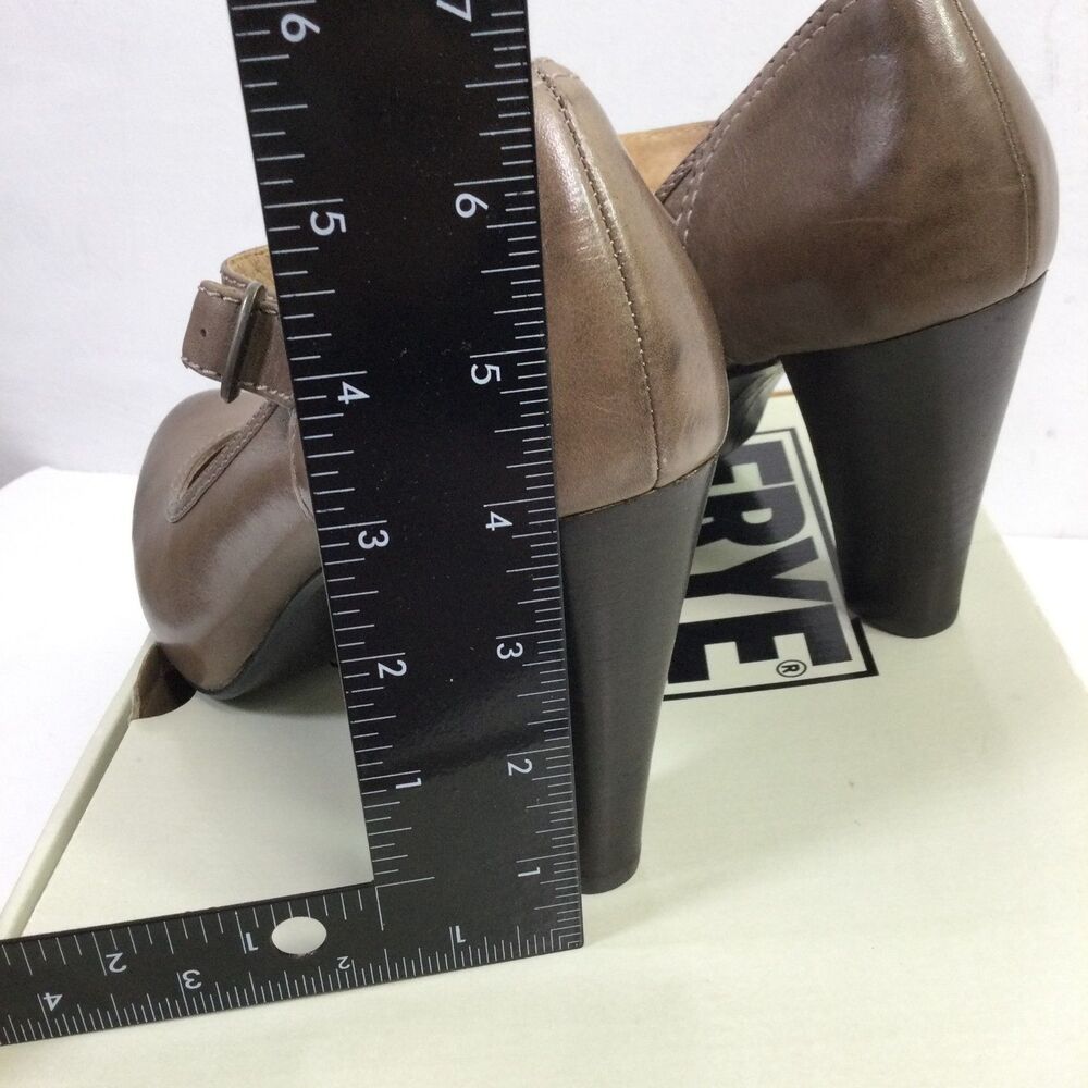 FRYE Women's Leather Upper Miranda Ankle Mary Jane Heel in Gray Size 10M - Picture 8 of 11